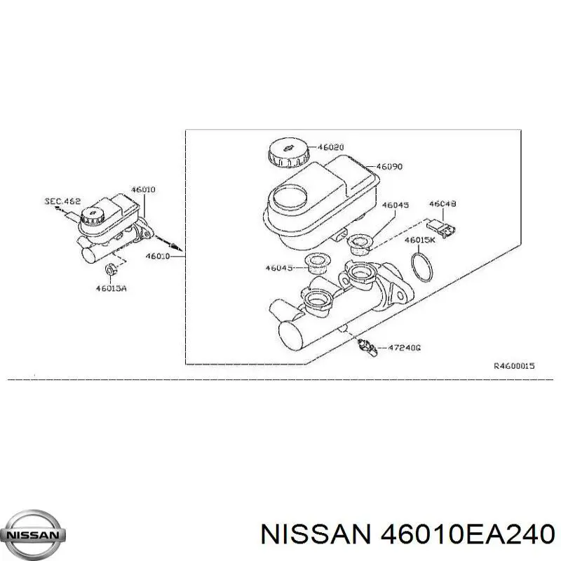 Циліндр гальмівний, головний Nissan Pathfinder (R51) (Нісан Патфайндер)