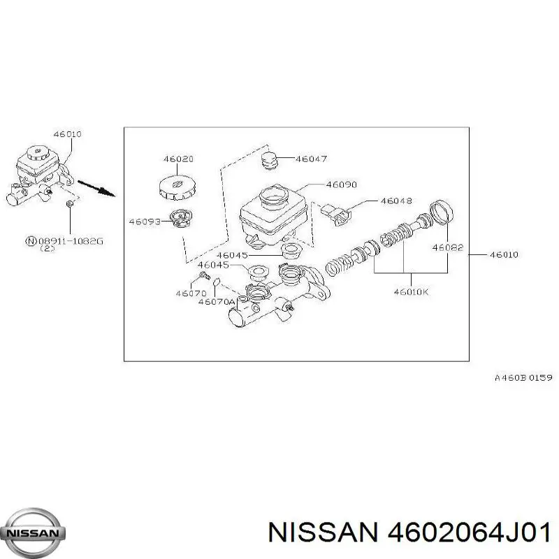 Кришка бачка головного гальмівного циліндру Nissan/Infiniti 4602064J01 ціна, від 10.85 USD