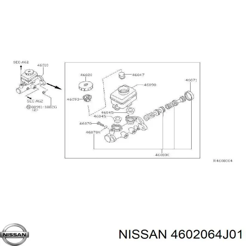 Купити 4602064J01 Nissan/Infiniti Кришка бачка головного гальмівного циліндру