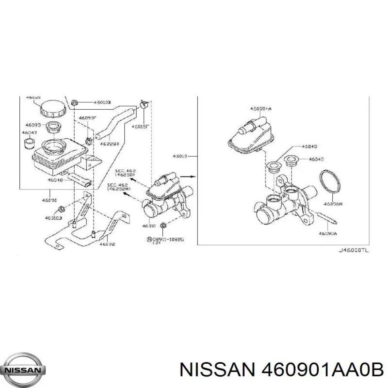 Бачок головного гальмівного циліндру (гальмівної рідини) Nissan Murano (Z51) (Нісан Мурано)