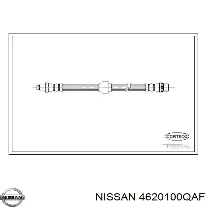 Гнучка гальмівна трубка передня 4620100QAF NISSAN