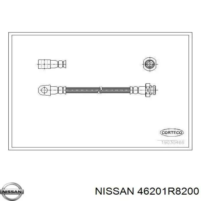 46201R8200 Nissan шланг гальмівний задній, лівий