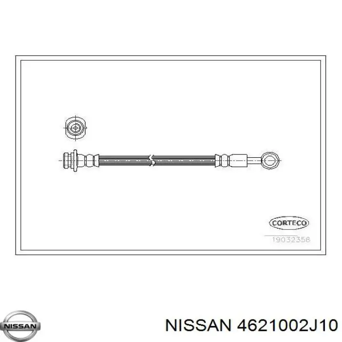 Шланг гальмівний задній Nissan/Infiniti 4621002J10 ціна, від 7.09 USD