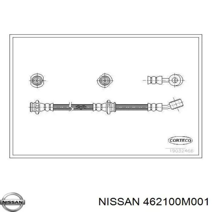 Шланг гальмівний передній, правий Nissan/Infiniti 462100M001 ціна, від 14.61 USD