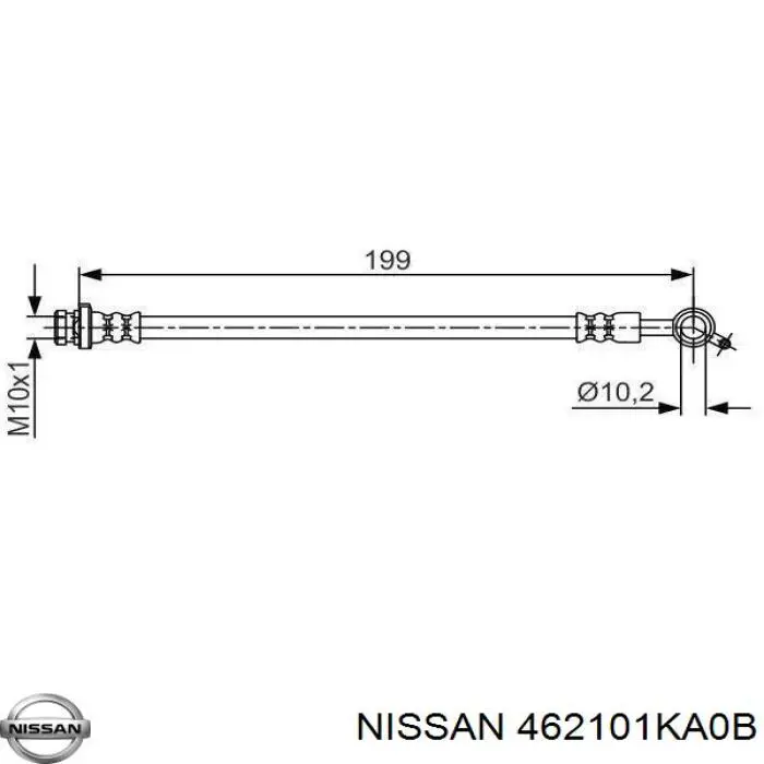 Шланг гальмівний задній, правий Nissan JUKE NMUK (F15E) (Нісан Жук)