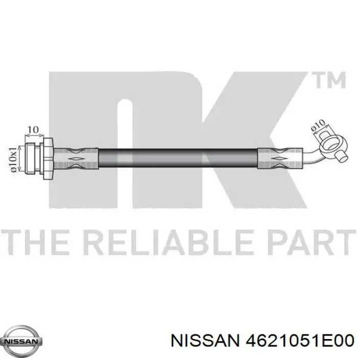Купити 4621051E00 Nissan/Infiniti Гальмівні шланги передні
