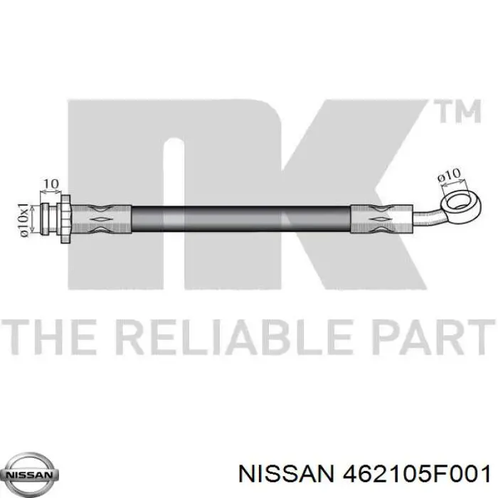 Купити 462105F001 Nissan/Infiniti Гальмівні шланги передні