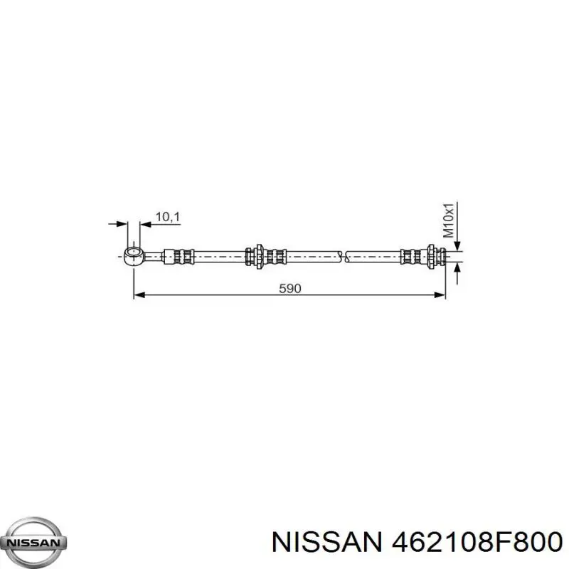 Шланг гальмівний задній, правий 462108F800 NISSAN