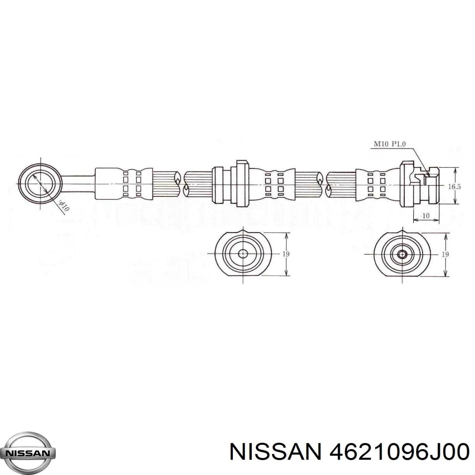 Шланг гальмівний задній Nissan Primera (P11) (Нісан Прімера)