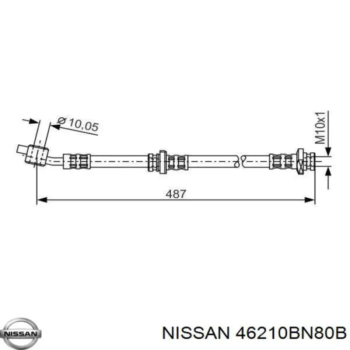 Шланг гальмівний задній, правий Nissan/Infiniti 46210BN80B ціна, від 13.94 USD