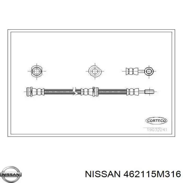 Купити 462115M316 Nissan/Infiniti Шланг гальмівний задній, лівий