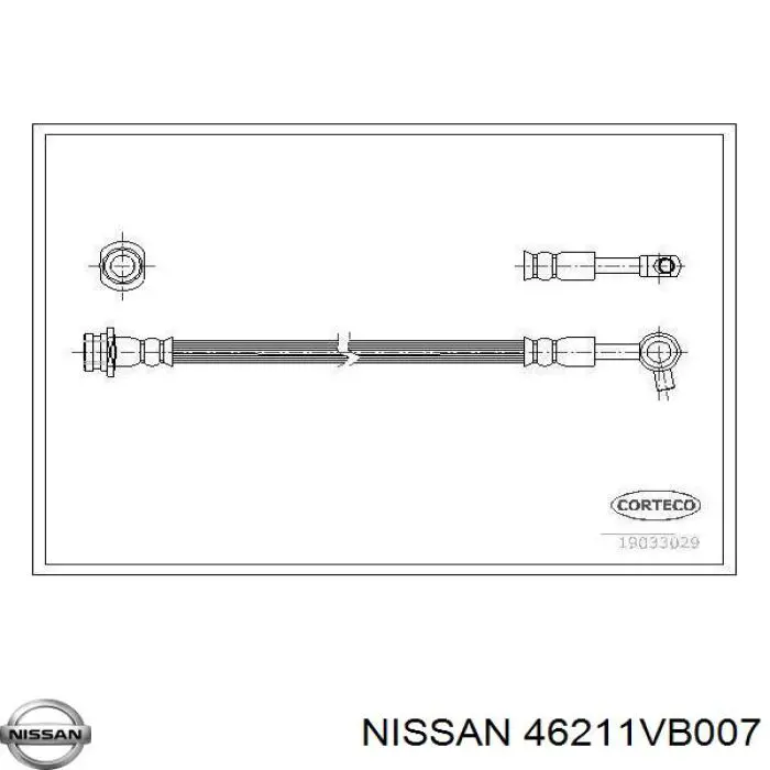 Шланг гальмівний передній, лівий Nissan/Infiniti 46211VB007 ціна, від 18.30 USD