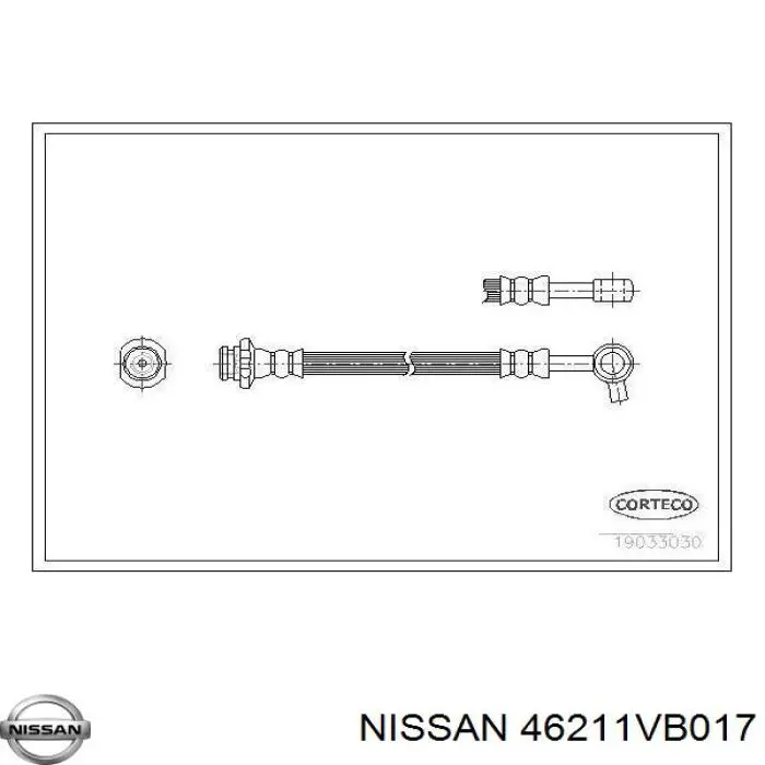 Шланг гальмівний передній, лівий Nissan/Infiniti 46211VB017 ціна, від 18.30 USD