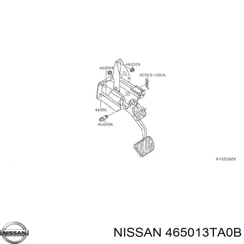 Педаль гальма Nissan/Infiniti 465013TA0B ціна, від 16.34 USD