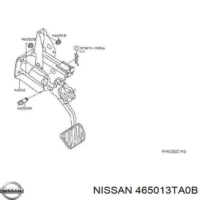 465013TA0B Nissan/Infiniti Педаль і привід механізму управління гальмами (привід гальмівного крана)