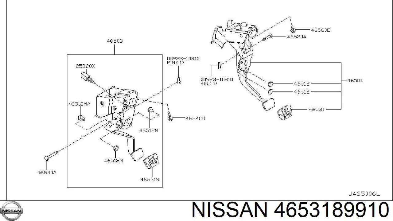 Купити 4653189910 Nissan/Infiniti Накладка педалі зчеплення