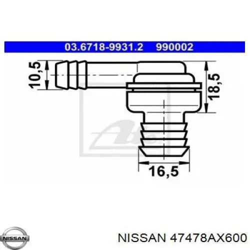  Nissan/Infiniti 47478AX600 ціна, від 9.18 USD