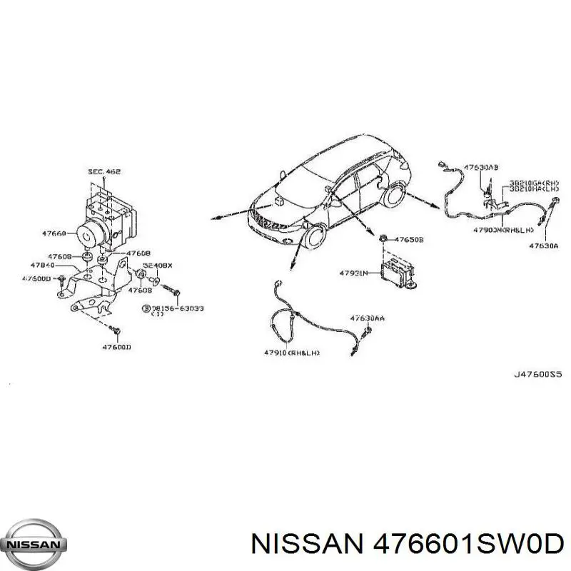 476601SW0D Nissan/Infiniti Блок управління АБС (ABS)