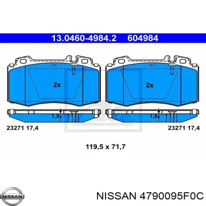 Датчик ABS задній лівий 4790095F0C NISSAN