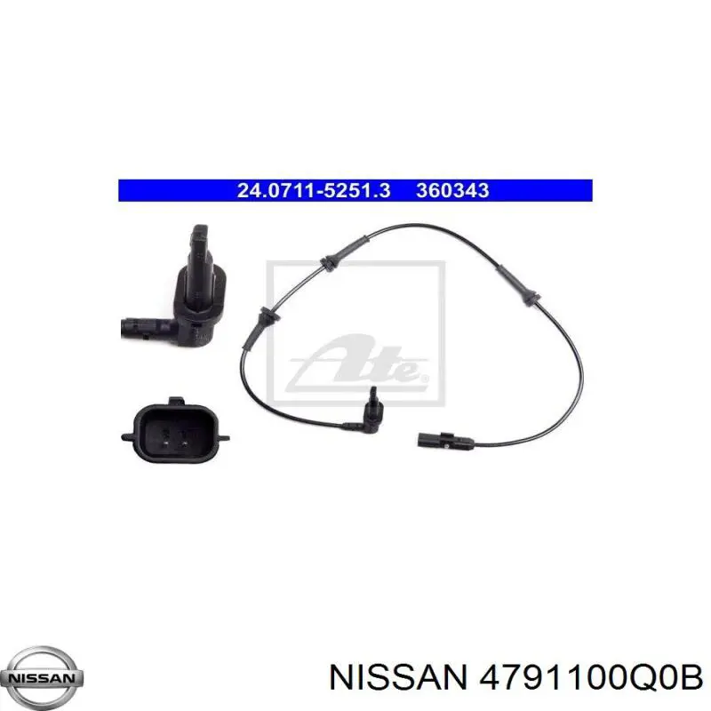 Датчик АБС передній 4791100Q0B Nissan/Infiniti