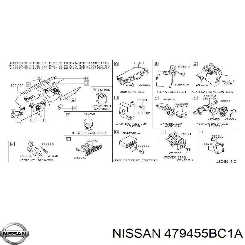 Датчик кута повороту кермового колеса Nissan Navara NP300 (D23M) (Нісан Навара)