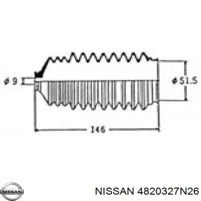 4820327N26 Nissan пильник рульового механізму/рейки