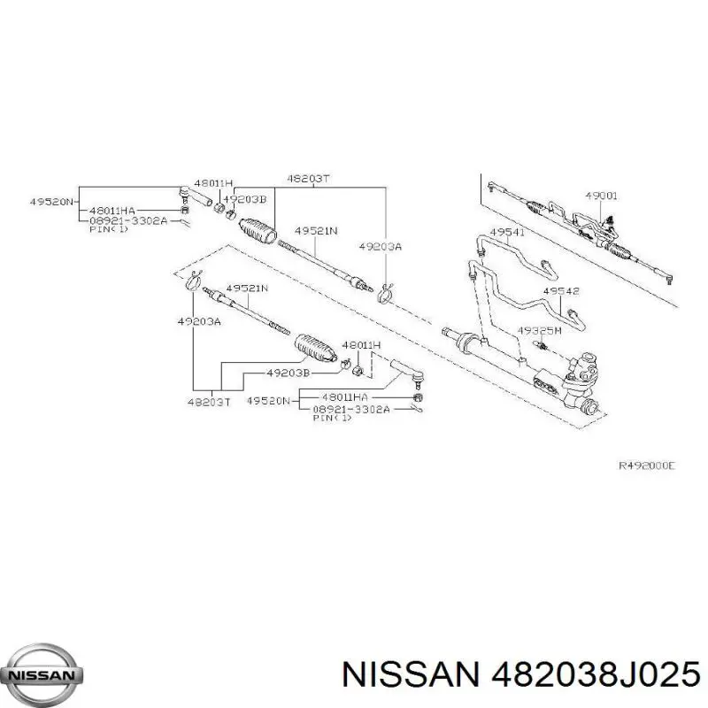 Пильник рульового механізму/рейки, лівий Nissan/Infiniti 482038J025 ціна, від 21.32 USD