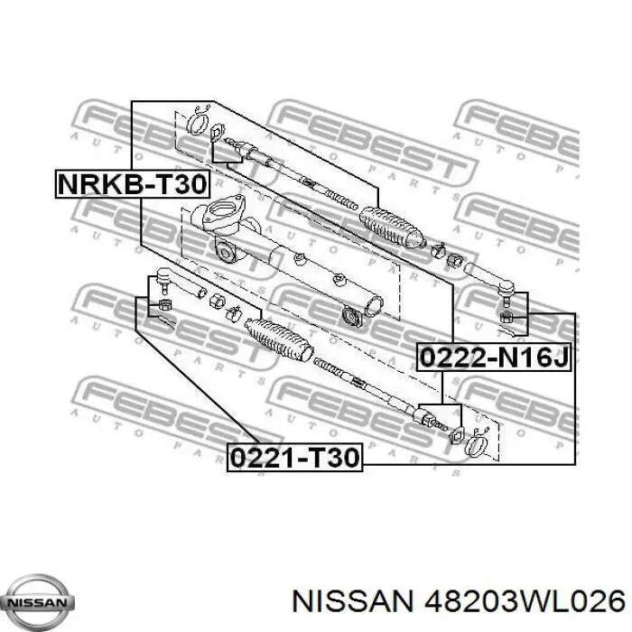 48203WL026 Nissan пильник рульового механізму/рейки