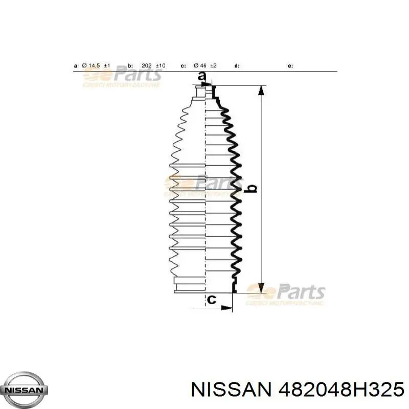 Чохол рульової рейки правий Nissan/Infiniti 482048H325 ціна, від 11.69 USD