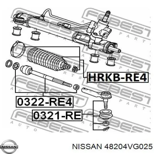 Пильник рульового механізму/рейки, правий Nissan Murano (Z51) (Нісан Мурано)