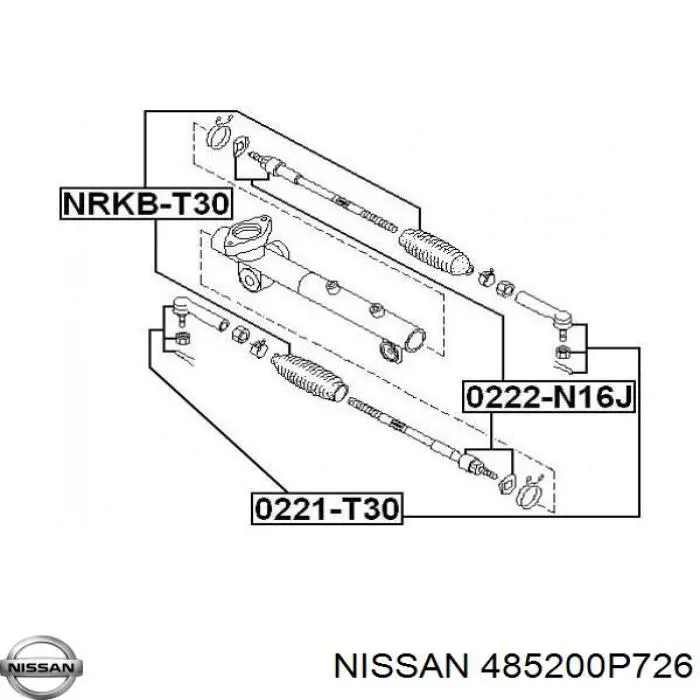 Накінечник рульової тяги, зовнішній Nissan/Infiniti 485200P726