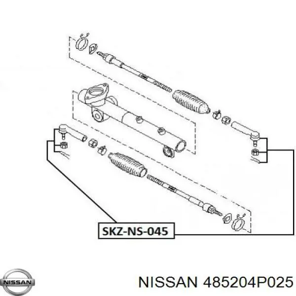 Накінечник рульової тяги, зовнішній 485204P025 Nissan