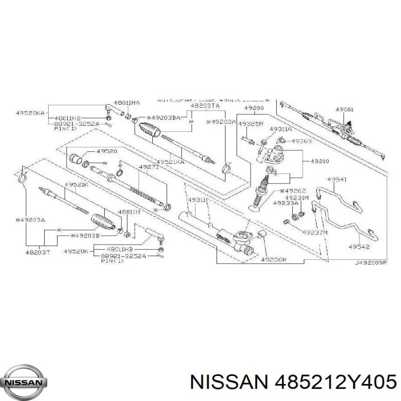 485212Y405 Nissan тяга рульова