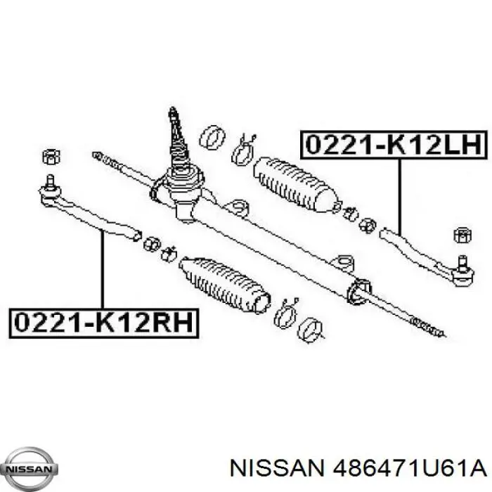 486471U61A Nissan/Infiniti Зовнішній наконечник рульової тяги