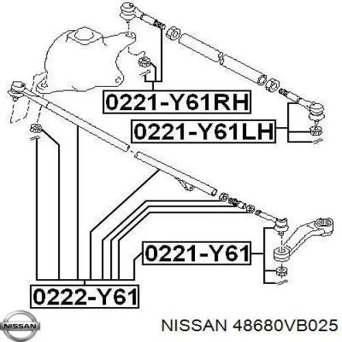 Тяга рульова в зборі NTY SDKNS077 ціна, від 54.72 USD
