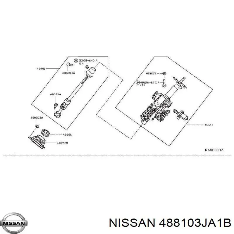 488103JA1A Nissan/Infiniti Колонка рульового управління