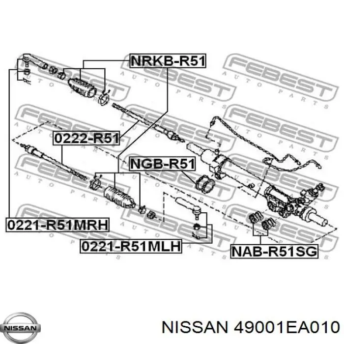 Управління рульове в зборі Nissan/Infiniti 490013X10A ціна, від 227.98 USD