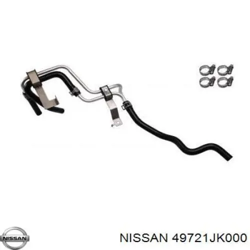 49721JK000 Nissan/Infiniti Шланг ГРПК, низького тиску, від радіатора до бачка