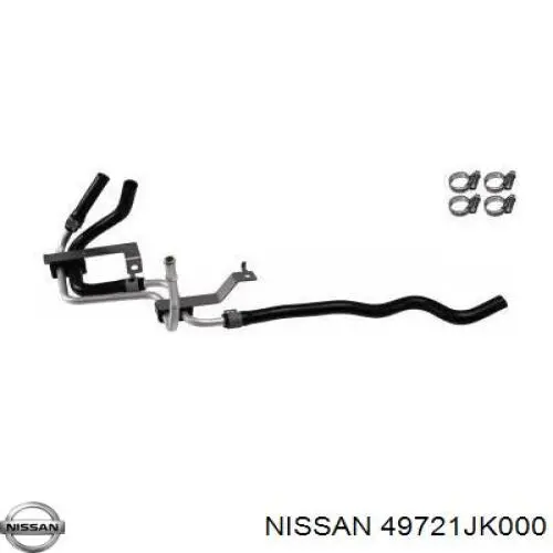 Шланг ГПК, низького тиску, від радіатора до бачка Nissan/Infiniti 49721JK000 ціна, від 60.59 USD