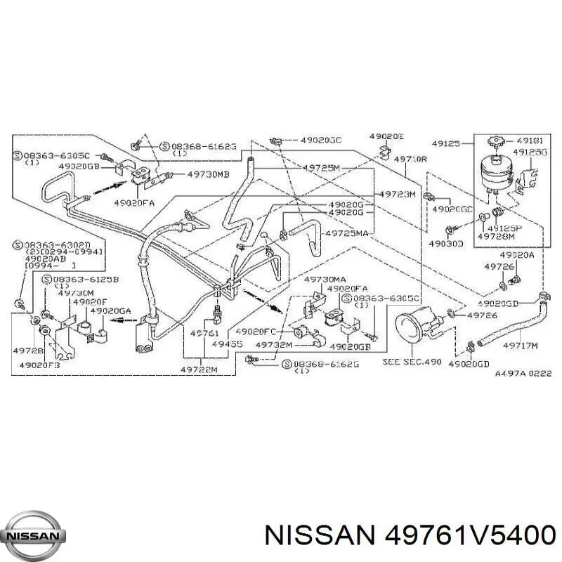  Nissan/Infiniti 49761V5400 ціна, від 6.33 USD