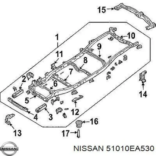 Підсилювач бампера переднього Nissan Pathfinder (R51) (Нісан Патфайндер)
