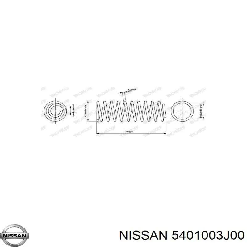 Пружина передня Nissan/Infiniti 5401003J00 ціна, від 32.75 USD