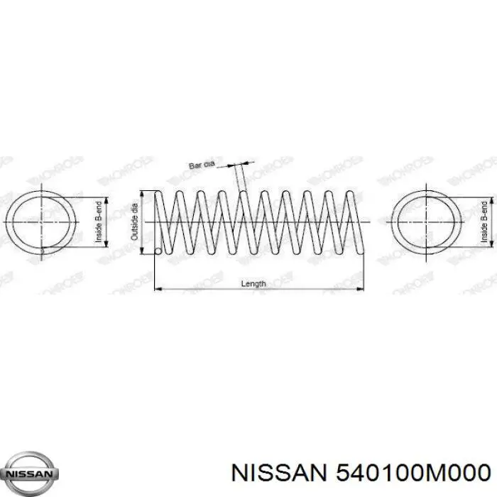 Купити 540100M000 Nissan/Infiniti Гвинтова пружина підвіска