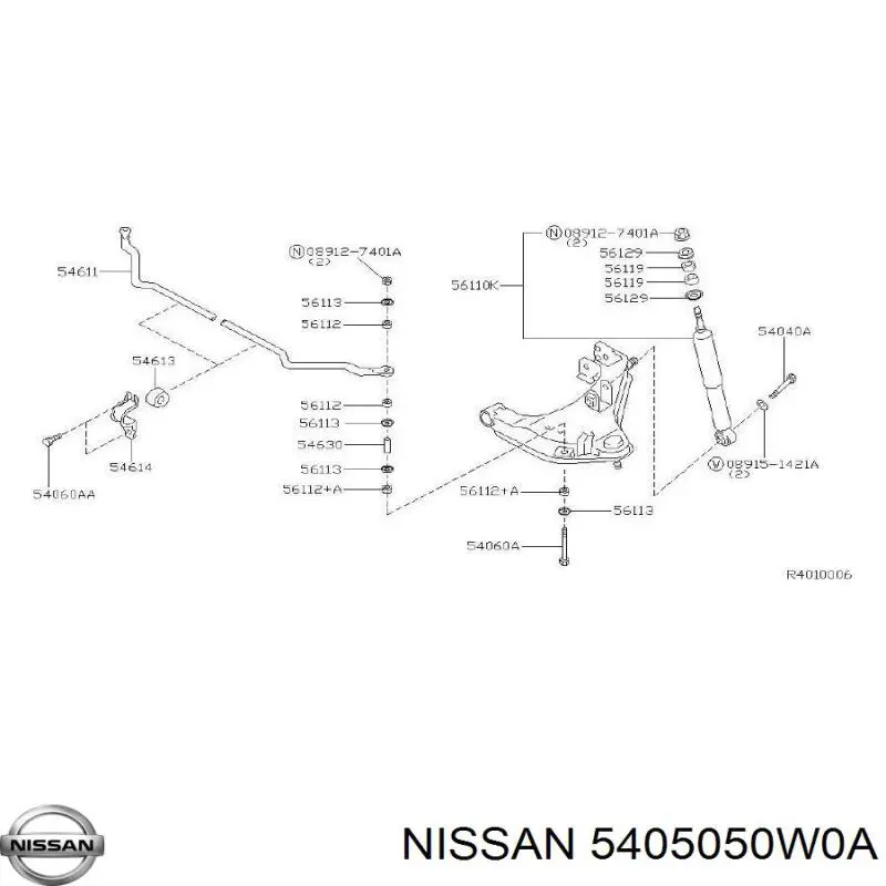 Буфер-відбійник амортизатора переднього 5405050W0A NISSAN
