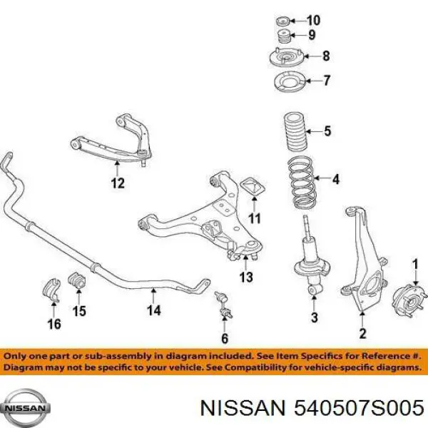  Nissan/Infiniti 540507S005 ціна, від 62.37 USD
