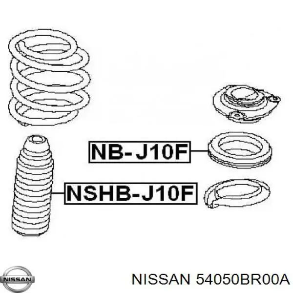 54050BR00A Nissan пильник амортизатора переднього
