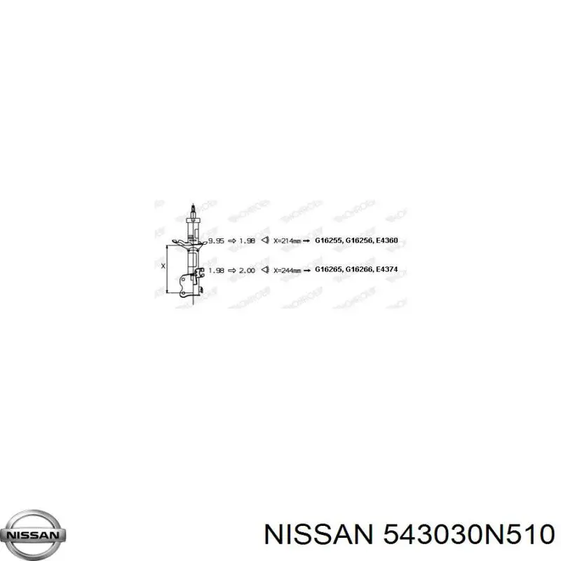 543030N629 Nissan/Infiniti Ліва передня стійка