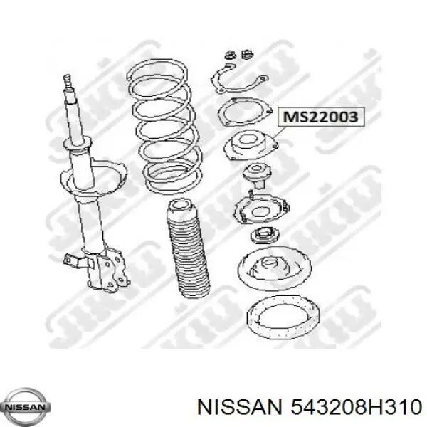 Опора стійки амортизатора переднього Nissan/Infiniti 543208H310 ціна, від 11.61 USD
