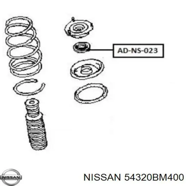 Опора стійки амортизатора переднього Nissan/Infiniti 54320BM400 ціна, від 27.38 USD