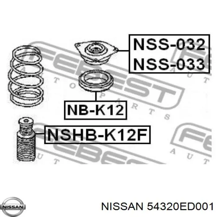 54320ED001 Nissan опора амортизатора переднього правого